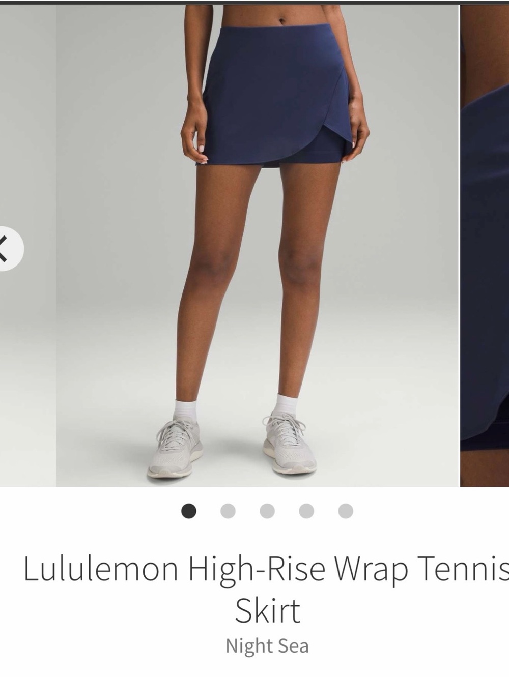 lululemon HIgh-Kise widp
Tennis skirt Size 6 colour Night Sea